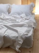 Комплект постільної білизни Cozy з рюшами білий Євро 200*220 см, простирадло 220*240 без резинки - изображение 1