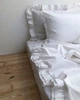 Комплект постільної білизни Cozy з рюшами білий Євро 200*220 см, простирадло 220*240 без резинки - изображение 9