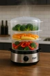 Пароварка iHunt BRO Food Steamer XXL 9 литров, 3 уровня, 60–200 °C, таймер 60 минут, мощность 800 Вт, нержавеющая сталь, здоровое питание - изображение 2