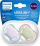 Пустушка Philips Avent Ultra Air 0-6 м SCF085/24 Фіолетова/Зелена 2 шт (8720689016216) - зображення 1