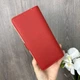 Клатч горизонтальный из экокожи гладкий красный с модным дизайном для женщин - изображение 8