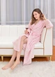 Теплий довгий халат на поясі з кишенями універсальні унісекс халати вільного крою чоловікам і жінкам Рожевий M - зображення 2