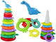 Piramidka z układankami LEAN Toys Żyrafa 13 kółek Kolorowa 17542 (5905991003915) - obraz 2