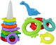 Piramidka z układankami LEAN Toys Żyrafa 13 kółek Kolorowa 17542 (5905991003915) - obraz 3