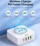 Беспроводное зарядное устройство индукционное LDNIO AW004 3 USB/Type-C QC PD 32W белый - 15 Вт + PD30W+ QC18W - изображение 3