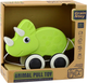 Zabawka do ciągnięcia na sznurku LEAN Toys Dinozaur z piszczałką Zielona 22909 (5905991052586) - obraz 1