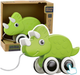 Zabawka do ciągnięcia na sznurku LEAN Toys Dinozaur z piszczałką Zielona 22909 (5905991052586) - obraz 2