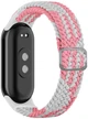 Ремешок тканевый Braided Loop MRK для фитнес браслета Xiaomi Mi Band 8/9/10 с металлическим регулятором длины Белый с розовым (mrk6417) - изображение 1