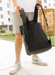 Рюкзак RollTop чорний, екошкіра, об'ємний, 54 см - зображення 9