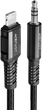 Kabel Acefast MFI Lightning - mini-jack 3.5 mm nylon 1.2 m Czarny (6974316280583) - obraz 1