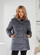 Женская зимняя куртка с капюшоном KHAN 01005 56 Графитовый ( KH - 01005/4 V ) - изображение 1