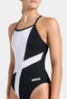 Купальник закритий для жінок Arena Diamond Swimsuit Lightdrop Bac (UPF 50+) Чорно-білий 38 (007757-510-38) - зображення 5