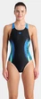 Купальник закрытый Arena BREATH SWIMSUIT V BACK LB синий, черный, бирюзовый Женщины 44 008330-580 - изображение 5