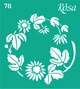 Трафарет многоразовый самоклеющийся № 78 Цветы 9 х 10 см (3625183) - изображение 1