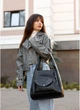 Женская сумка Хобо SAMBAG Черная (7640341231) - изображение 9