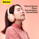 Бездротові Bluetooth навушники Baseus D02 Pro Encok Wireless headphone |портативна стерео гарнітура, Bluetooth 5.3, AUX, Type-C, до 40 годин відтворення, 450 мАг, вбудований мікрофон, швидке заряджання| Рожевий - зображення 5