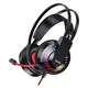 Ігрові дротові навушники HOCO W105 LED Joyful Gaming Headphones |геймерська гарнітура, провідні, 40-мм динаміки, USB 2.0 + AUX 3.5 мм, гнучкий мікрофон, кабель 2 м, підсвічування, Hi-Res Audio, шумозаглушення| Чорно-червоний - зображення 1