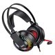 Ігрові дротові навушники HOCO W105 LED Joyful Gaming Headphones |геймерська гарнітура, провідні, 40-мм динаміки, USB 2.0 + AUX 3.5 мм, гнучкий мікрофон, кабель 2 м, підсвічування, Hi-Res Audio, шумозаглушення| Чорно-червоний - зображення 2
