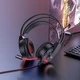 Ігрові дротові навушники HOCO W105 LED Joyful Gaming Headphones |геймерська гарнітура, провідні, 40-мм динаміки, USB 2.0 + AUX 3.5 мм, гнучкий мікрофон, кабель 2 м, підсвічування, Hi-Res Audio, шумозаглушення| Чорно-червоний - зображення 5