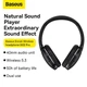 Бездротові Bluetooth навушники Baseus D02 Pro Encok Wireless headphone |портативна стерео гарнітура, Bluetooth 5.3, AUX, Type-C, до 40 годин відтворення, 450 мАг, вбудований мікрофон, швидке заряджання| Чорний - зображення 6