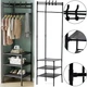 Угловая вешалка для одежды и обуви Corner Coat Rack Multifunctional 10 крючков 4 полки - изображение 1