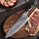 Японський ніж Santoku з дамаської сталі у подарунковій упаковці TURWHO 8" для м'яса та риби, ШИРОКИЙ (VG10 Steel"8MSH) - зображення 1