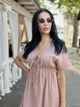 Женское длинное летнее платье из муслина легкое с завышенной талией размер 50/52 цвет капучино GF58774 - изображение 4