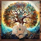Алтарная скатерть для карт Таро и Рун 49*49 см. Древо жизни "Mystical world" - изображение 5
