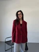 Классический женский пиджак из костюмной ткани на подкладке S-M бордо - изображение 2