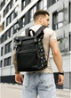 Мужской рюкзак-ролл Sambag RollTop LTT черно-оранжевый Oxford городской многофункциональный рюкзак 51941 - изображение 4