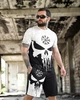Комплект Punisher 2в1 Футболка + Шорти чорно-білий розмір 2XL - изображение 3