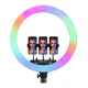 Кільцева RGB LED-лампа MJ18 45 см — мультиколірна із пультом і тримачем - зображення 2