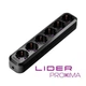 Розетка переносная 6-місна з заземленням LIDER PROXIMA LRP16-630 BLACK - зображення 2