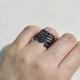 Серебряный перстень "Глаза тени" с сапфирами р.16,5 (МЮВМПР-15) - изображение 2