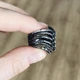 Серебряный перстень "Глаза тени" с сапфирами р.16,5 (МЮВМПР-15) - изображение 6