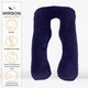 Подушка для беременных и отдыха MirSon Velvet Line №8020 U-образная Navy blue (2200006178521) - изображение 2