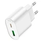 Мережевий зарядний пристрій HOCO C109A Fighter charger Lightning cable 20W White - изображение 10