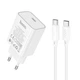 Мережевий зарядний пристрій HOCO C143A Benefit single port charger Type-C cable 20W White - изображение 6