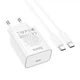 Мережевий зарядний пристрій HOCO C143A Benefit single port charger Type-C cable 20W White - изображение 3
