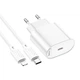 Мережевий зарядний пристрій HOCO C109A Fighter single port charger Lightning cable 20W White - изображение 2