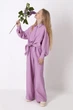Костюм рубашка и палаццо для девочки Mevis пудра 4743-06 146 - изображение 2
