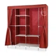 Тканевый шкаф для одежды складной на молнии 160×45×165 см Storage Rack, компактный органайзер для хранения вещей с полками, каркасный разборный шкаф-органайзер для дома, дачи, общежития Красный RLC-170-Red - изображение 3