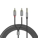 Аудио кабель HOCO UPA10, 3.5 мм – RCA x2, медные жилы, 1.5 м, для усилителя/колонок - изображение 1