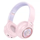 Беспроводные детские наушники HOCO W50 с RGB подсветкой BT5.3, AUX/TF, 12h Pink - изображение 1