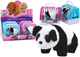 Panda LEAN Toys w transporterze Różowy Niebieski 17613 (5905991004622) - obraz 2