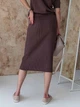 Юбка миди осенняя прямая женская ARTKNIT Katrin S/M Шоколад (4823093460324) - изображение 2