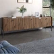 Тумба под телевизор на 3 ящика LION Wood с черными ножками 160x40x65 см Дуб Ливорно (LION-043099) - изображение 1