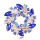 Брошь женская BROCHE бижутерия Венец из листьев синяя BRBF110442 - изображение 1