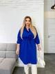 Платье повседневное деловое popluzhnaya ДЕФ3248 синий 46 48 - изображение 6