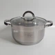 Каструля з нержавіючої сталі 4,5 л з термостійкою скляною кришкою, універсальна нержавіюча каструля з товстим 9-шаровим дном для всіх видів плит, Срібляста, GF-2050 - зображення 2